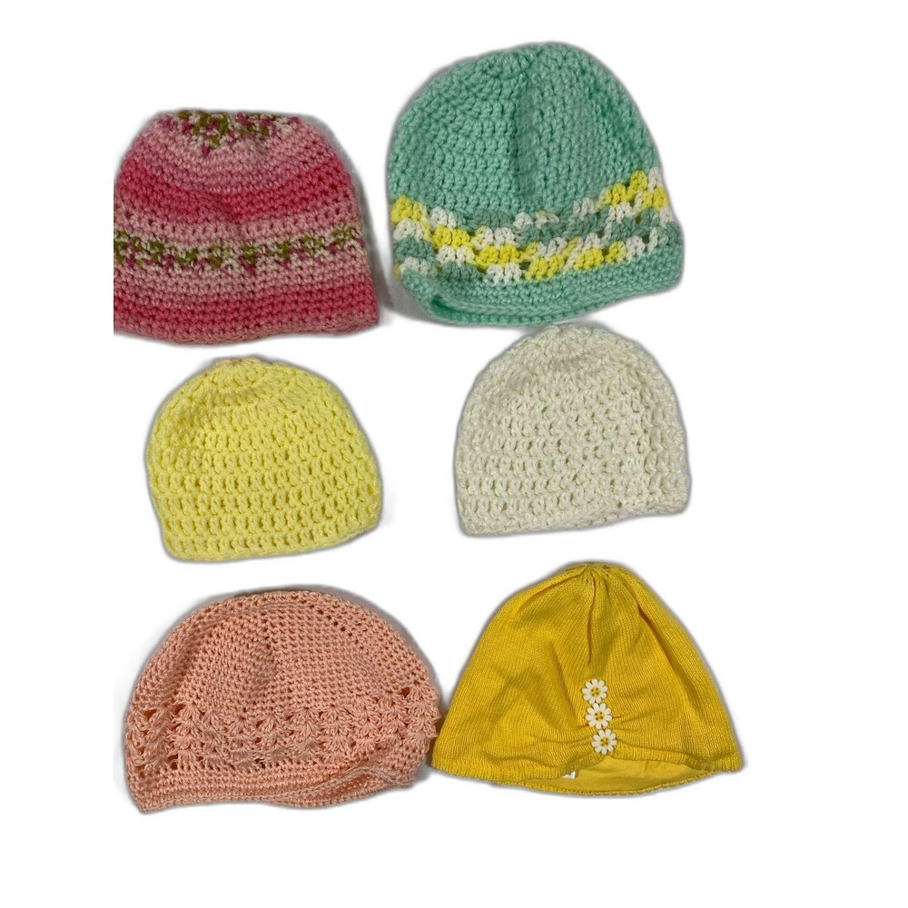 Infant headgear newborn bonnets toddler beanies unisex four hand knit